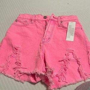 hot pink urban outfitters jean shorts
